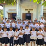 Students with new shirts